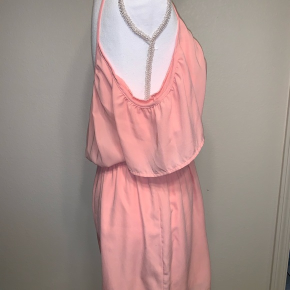 5/$25!!! Peach Lined Off the Shoulder Romper - Picture 3 of 8
